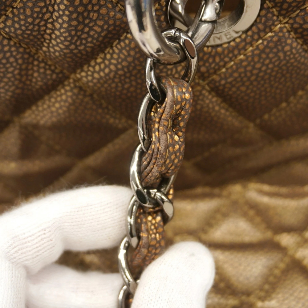 CHANEL Brown Caviar Leather Tote Bag - Picture 8 of 11